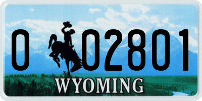 WY license plate 002801