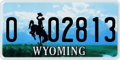 WY license plate 002813