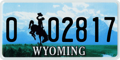 WY license plate 002817