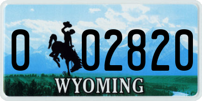 WY license plate 002820