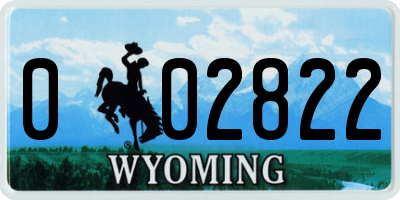 WY license plate 002822