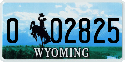 WY license plate 002825