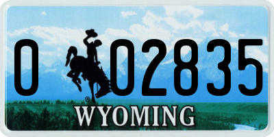 WY license plate 002835