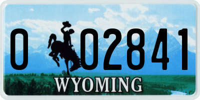 WY license plate 002841