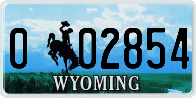 WY license plate 002854