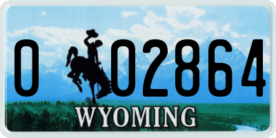 WY license plate 002864