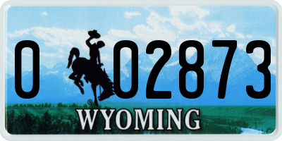 WY license plate 002873