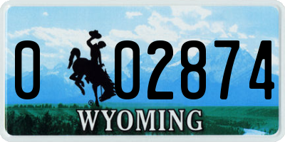 WY license plate 002874
