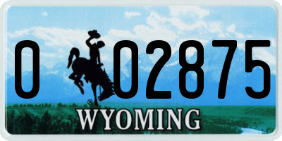 WY license plate 002875