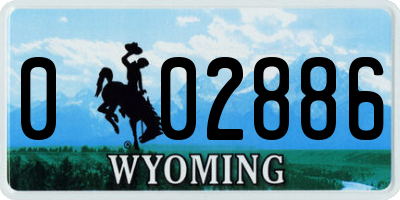 WY license plate 002886