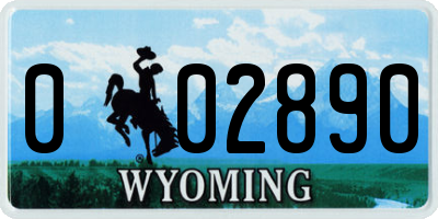 WY license plate 002890