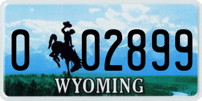 WY license plate 002899