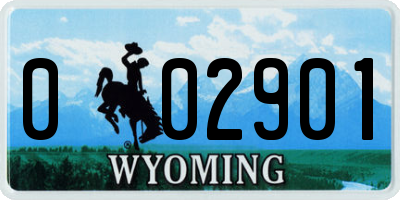 WY license plate 002901