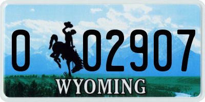 WY license plate 002907