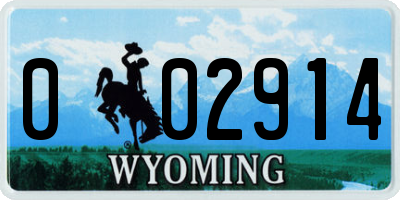WY license plate 002914