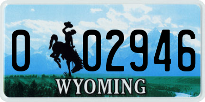 WY license plate 002946