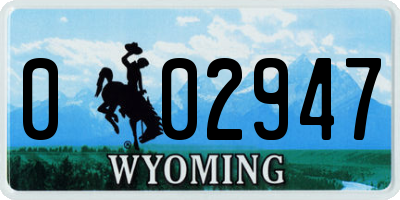 WY license plate 002947