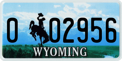 WY license plate 002956