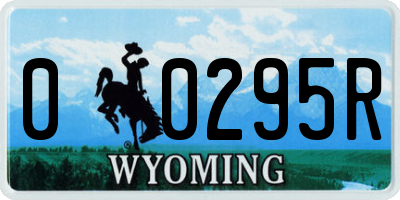 WY license plate 00295R