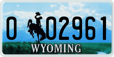 WY license plate 002961
