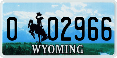 WY license plate 002966