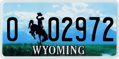 WY license plate 002972