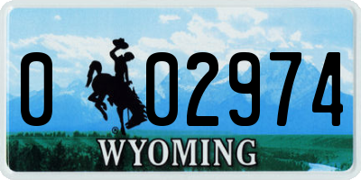 WY license plate 002974