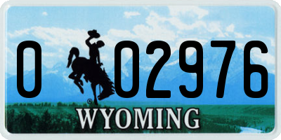 WY license plate 002976