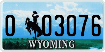 WY license plate 003076