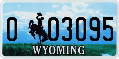 WY license plate 003095
