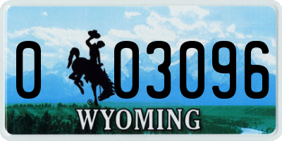 WY license plate 003096