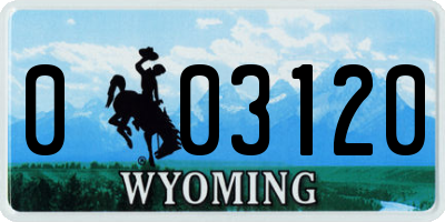 WY license plate 003120