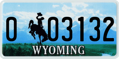 WY license plate 003132