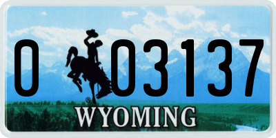 WY license plate 003137