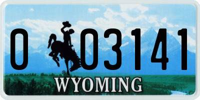 WY license plate 003141