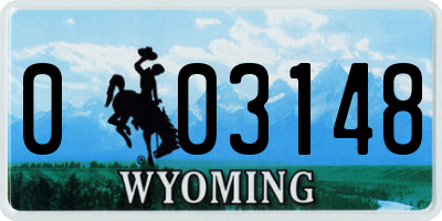 WY license plate 003148