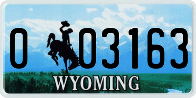 WY license plate 003163