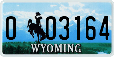 WY license plate 003164