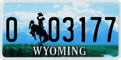 WY license plate 003177