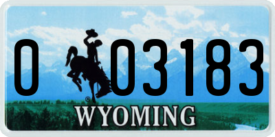 WY license plate 003183