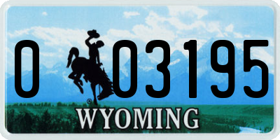 WY license plate 003195