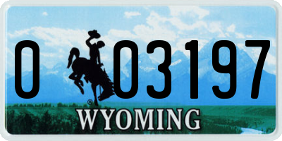 WY license plate 003197