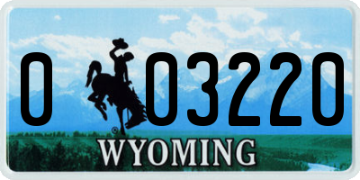 WY license plate 003220