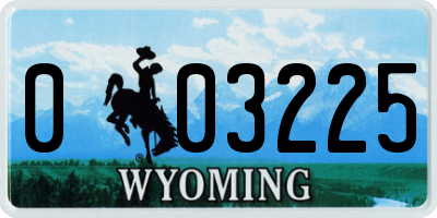 WY license plate 003225