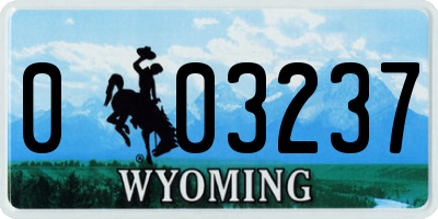 WY license plate 003237