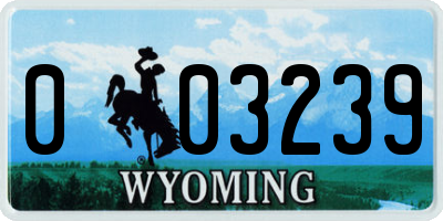 WY license plate 003239