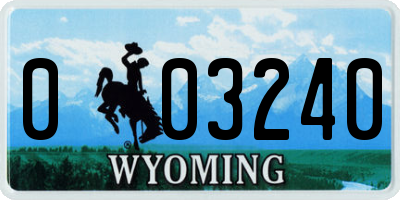 WY license plate 003240