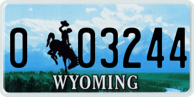 WY license plate 003244