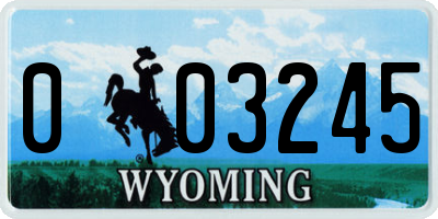 WY license plate 003245