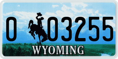 WY license plate 003255